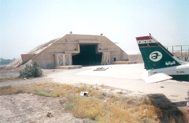 Bombed out airfileld in Bagdad.